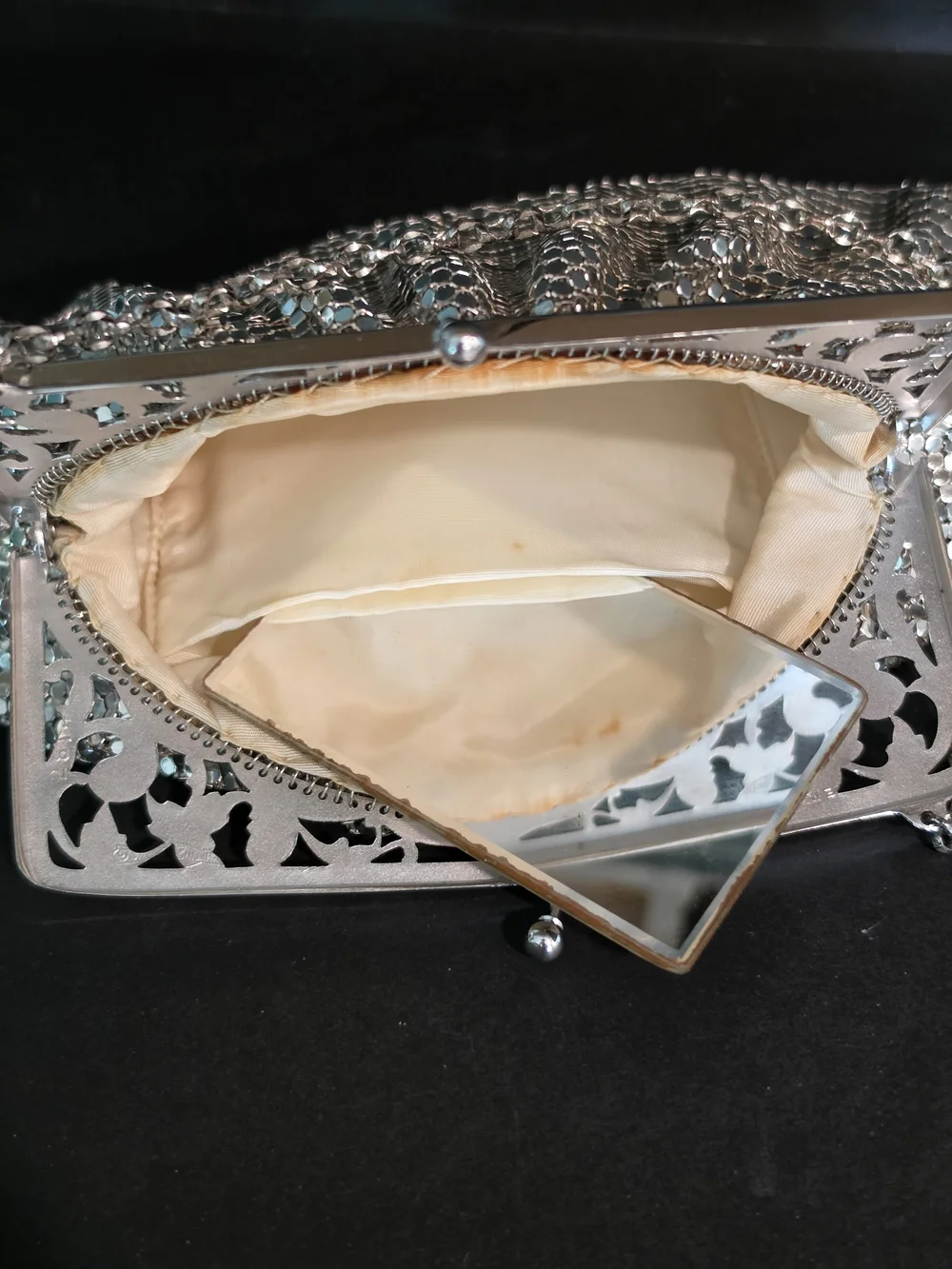 Vintage Whiting & Davis Gold Mesh Evening Clutch with Chain Handle